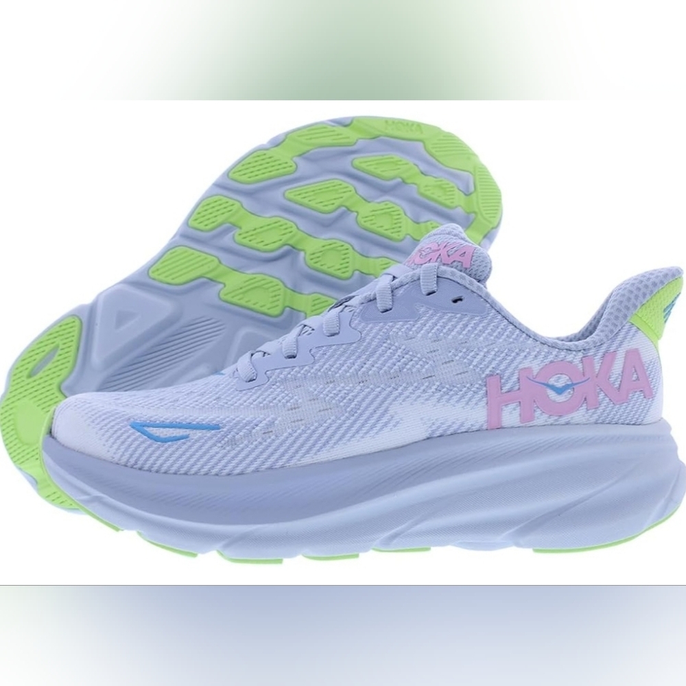 NIB Hoka One Women's Clifton 9 Running‎ Sneakers GLLS Lilac/Ice Color, SZ 7